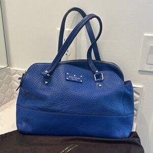 Kate Spade Large Royal Blue Pebbled Leather Satchel w/dust bag